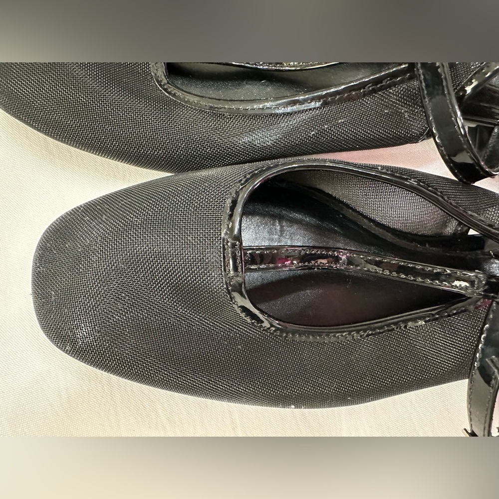Zara Mary Jane Black Mesh and Patent Slingback Flats Blogger Favorite Size 8 - Picture 8 of 8